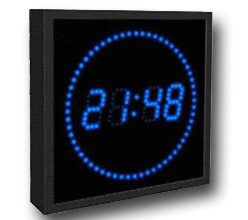 Pendule carrée à led bleue